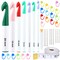 7 Sizes Large Crochet Hooks Set, 7mm-20mm Huge Crochet Hooks for Chunky Yarn, Ergonomic Crochet Needles with Big-Eye Blunt Needles Crochet Accessions for DIY Craft Carpets